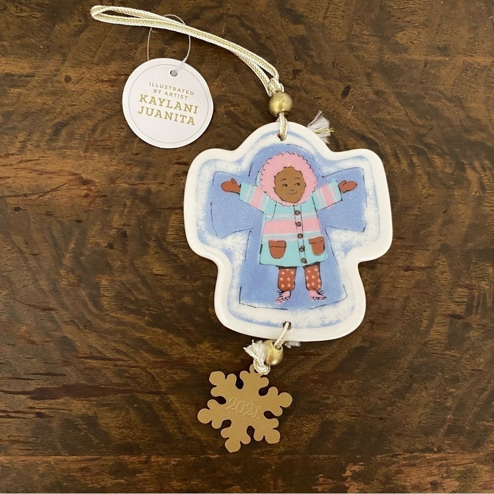 3 piece Holiday Illustration ceramic ornaments - Picture 3 of 4